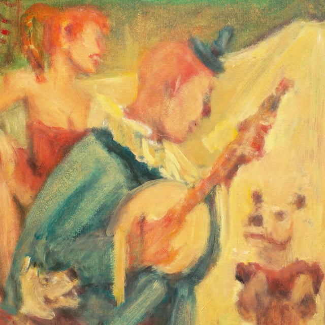 1950s 'Banjo Dogs', Mid-Century American School, Impressionist Circus Scene For Sale - Image 5 of 8