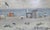 François Baboulet, The Beach, Oil on Paper mounted on Canvas For Sale - Image 6 of 7
