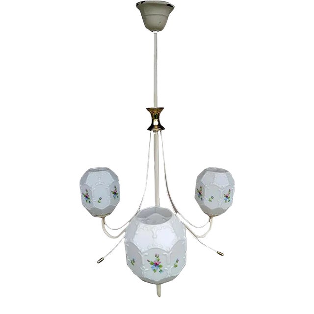 Vintage Metal Chandelier, 1970s For Sale