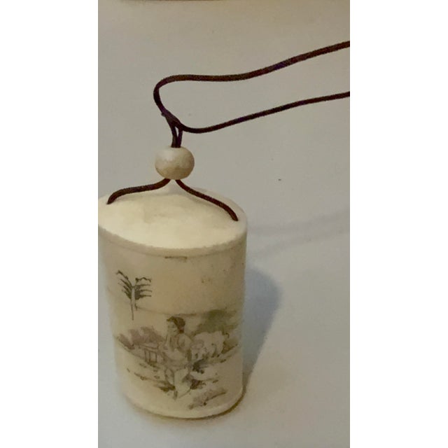 Vintage Early 20th Century Japanese Hand Carved Bovine Bone Snuff Case For Sale - Image 11 of 12