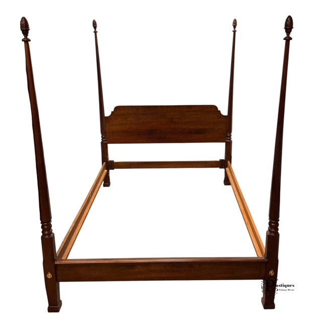 Vintage Chippendale Style Queen Size Four Poster Bed by Jamestown Sterling featuring High Quality Mahogany Construction,...