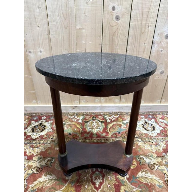 Black Small Empire Style Oval Side Table For Sale - Image 8 of 8