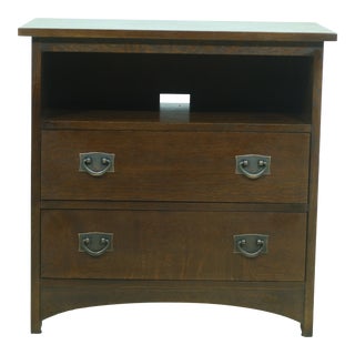 Stickley Mission Oak 2 Drawer Tv Printer Stand For Sale