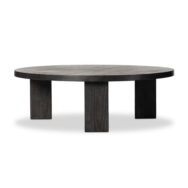 Four Hands Mesa Round Coffee Table - Ebony Parawood 48" For Sale - Image 4 of 11