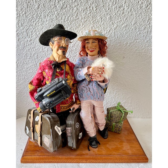 Magda WattsHungarian Israeli Tourists Diorama Folk Art Doll Judaica Sculpture Magda Watts For Sale - Image 4 of 12