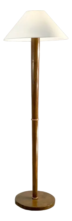 Art Deco Floor Lamp in Brown Wood, France, 1930s