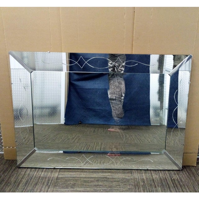 ON SALE FOR $1595 reserve Make an Offer of $1595 and its yours A Beautiful Mid Century Venetian Mirror with Large Chrome...