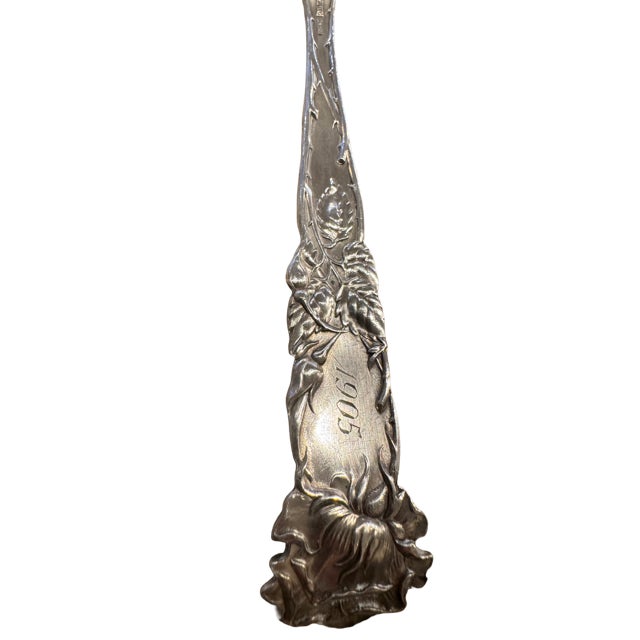 American Antique Alvin Sterling Silver "Bridal Rose" Dinner Fork. 7.5" Long. Monogram "Ella" For Sale - Image 3 of 4