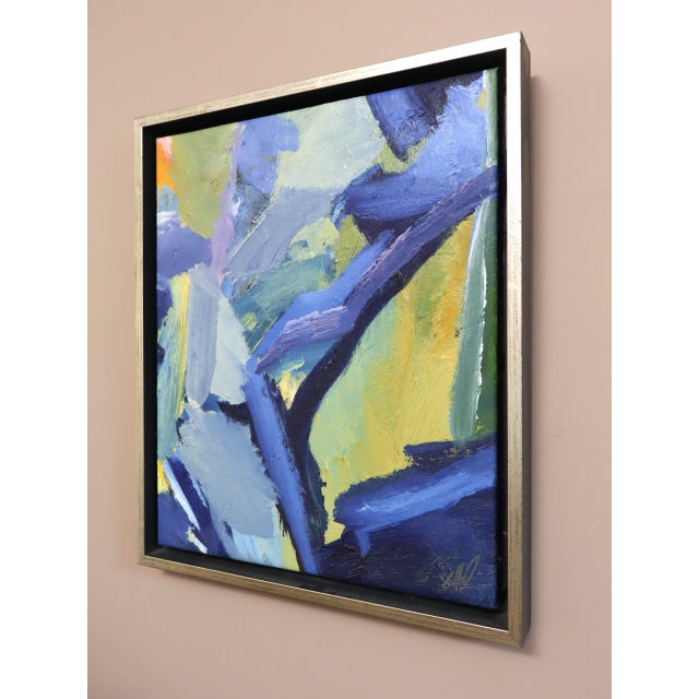 Mid 20th Century Mid-Century Modern 'Blue Interlude' Vintage Swedish Original Abstract Oil Painting, Framed For Sale - Image 5 of 13