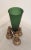 Neoclassical Maitland Smith Green Glass and Brass Epergne For Sale - Image 3 of 8