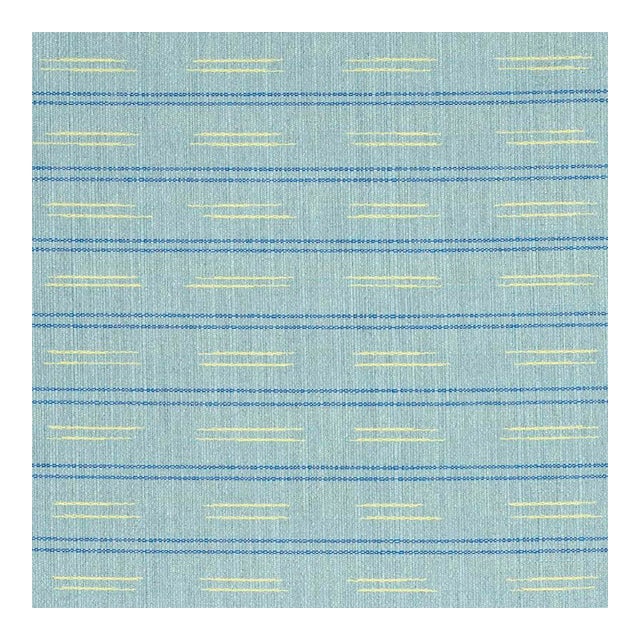 Schumacher Ainsley Stripe Indoor & Outdoor Fabric in Sky For Sale