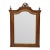 Antique Victorian Carved Oak Wood Ribbon Crest Beveled Glass Wall Mirror For Sale