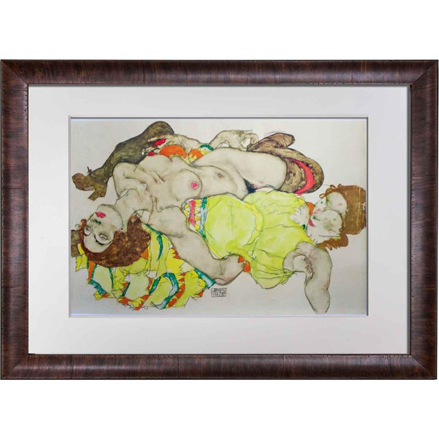 Egon Schiele "Two Reclining Models..." Lithograph For Sale