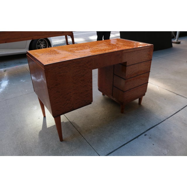 Brown 1930s Small Art Deco Desk For Sale - Image 8 of 12
