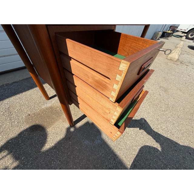 Mid-Century Modern Teak Drop Leaf Desk For Sale In Philadelphia - Image 6 of 12