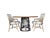 Set of four McGuire Passage dining armchairs featuring sculpted rattan frames with signature rawhide lashings and woven...