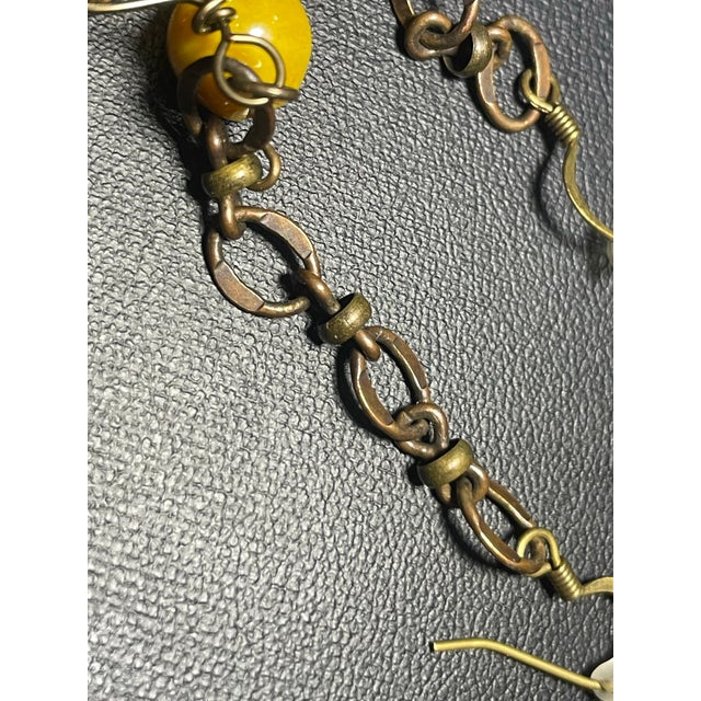 1940s 1940s Exquisite Large Italian Murano Foglia Lampwork Glass Statement Earrings, Pair For Sale - Image 5 of 7