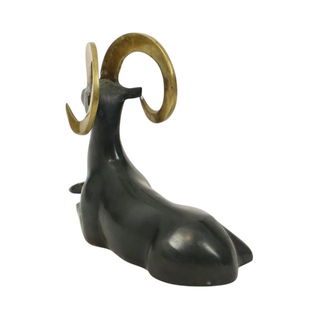 After Loet Vanderveen, Ram Statue, 1950s, Brass For Sale - Image 12 of 13