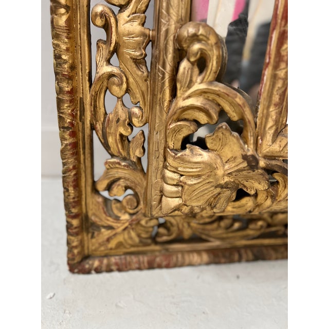 Antique Louis XIV Style Mirror with Gilded Stucco Wood Frame, 19th Century For Sale - Image 11 of 18
