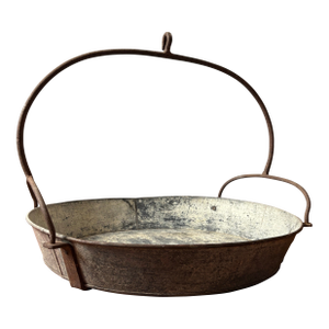 Early 20th Century Industrial Farmhouse Hanging Metal Basin