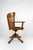 American Swivel Office Armchair in Oak with Leather Seat, 1900s For Sale - Image 5 of 18