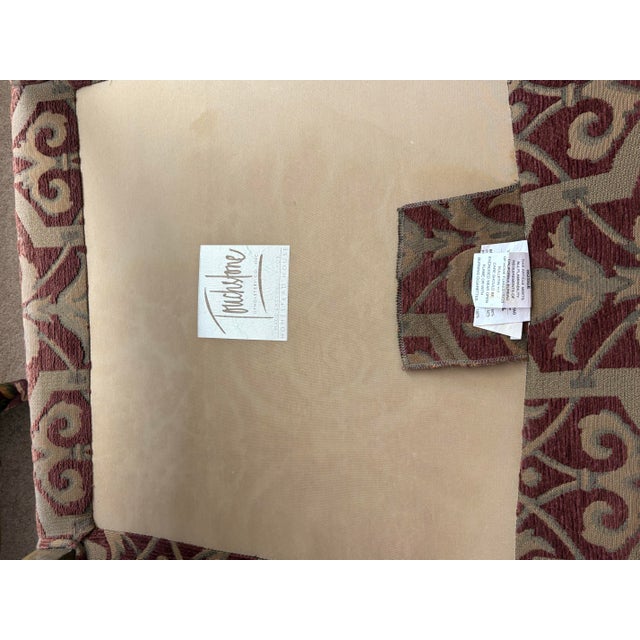 Pair of Vintage Homestead House French Provincial Upholstered Bergère-Style Armchairs For Sale - Image 4 of 11