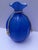 Blue Large Vintage Hand-Blown 8" Blue Glass Opaline Money Bag Vase For Sale - Image 8 of 12