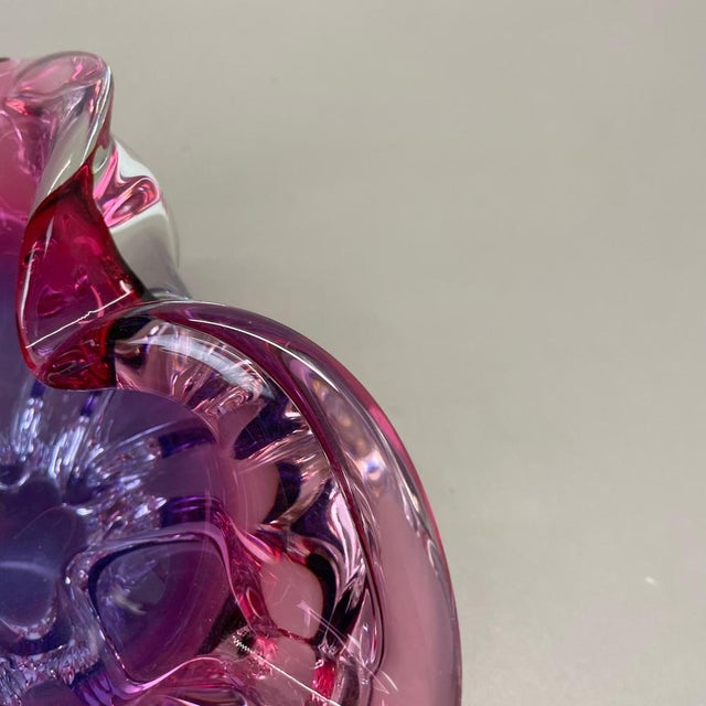 Glass Pink-Purple Murano Glass Shell Bowl or Ashtray, Italy, 1970s For Sale - Image 7 of 17