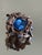 1970s Hollywood Regency Brooch With Tanzanite Rhinestones For Sale In New York - Image 6 of 8