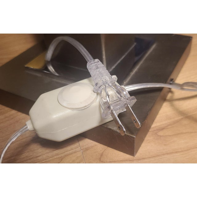 Restored Pair of Formidable Steel Table "Arquitectura" Table Lamps With Original Finials by Sergio Orozco for Brueton For Sale - Image 11 of 12