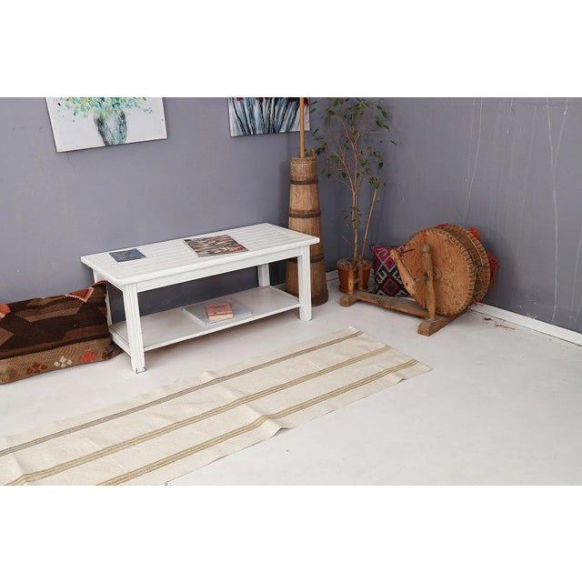 Mid 20th Century Striped Long Vintage Kilim Runner For Sale In Los Angeles - Image 6 of 7