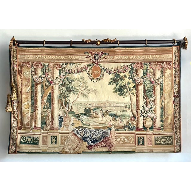 Vintage “Chateau Bellevue” Tapestry From Tenture Des Maisons Royals For Sale - Image 14 of 14