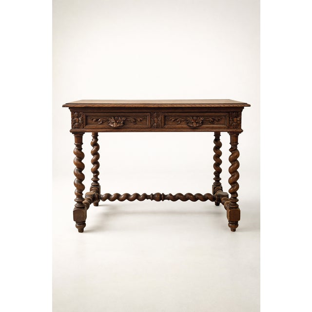 Small Henri II Style Table or Desk with Twisted Uprights, 1890s For Sale - Image 4 of 4