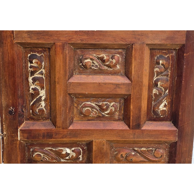 Beautiful vintage hand-carved solid hardwood folding room divider. This is a very heavy, substantial wood piece — not...