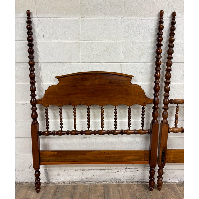 Vintage Full Size Jenny Lind Spindle Bed Spool Headboard and Footboard For Sale - Image 12 of 13