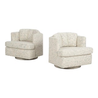 Pair of Hexagonal Swivel Lounge Chairs Attributed to Harvey Probber For Sale