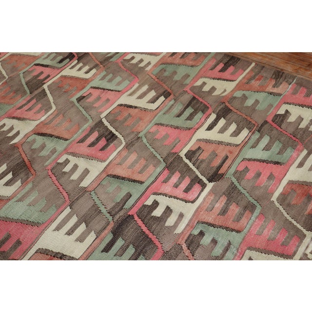 Mid 20th Century Primitive Tribal Rustic Turkish Kilim For Sale In New York - Image 6 of 6