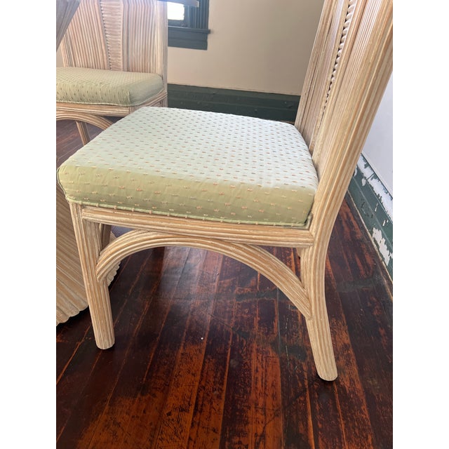 1960s Mid 19th Century Henry Link Coastal Rattan Boho Chic Dining Set 5 PCS For Sale - Image 5 of 12