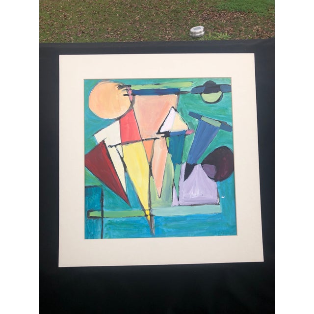 Original abstract painting titled “Evening at the Ocean” signed by artist. B. Shepherd.