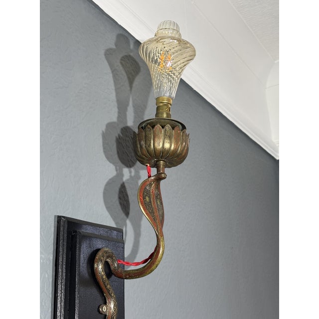 1920s Art Deco Cobra Wall Light, 1920s For Sale - Image 5 of 6