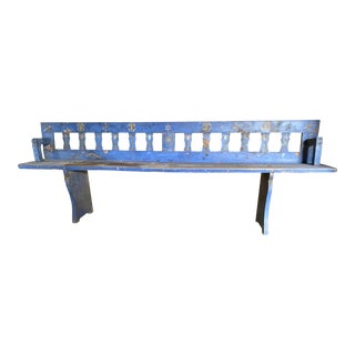 Antique Painted Bench With Adjustable Back For Sale