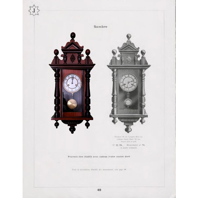 1920 Small German Pendulum Clock Made by Gebrüder Junghans From Black Forest For Sale - Image 4 of 4
