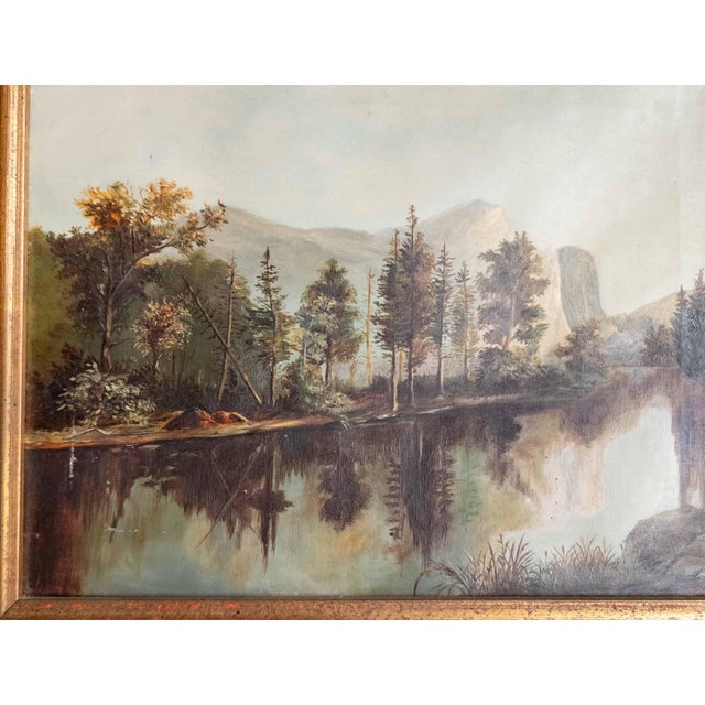 19th Century American Hudson River School Painting of Mirror Lake in Yosemite For Sale In New York - Image 6 of 11