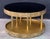 Bronze and Metal Round Center Table with Black Glass and Base with Light For Sale - Image 16 of 18