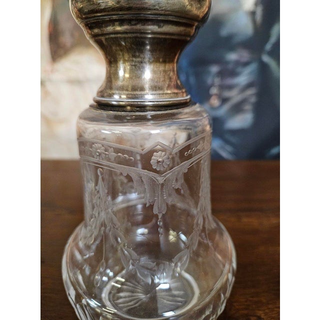 Antique Louis XVI Crystal and Silver Bottles, Set of 2 For Sale - Image 6 of 10