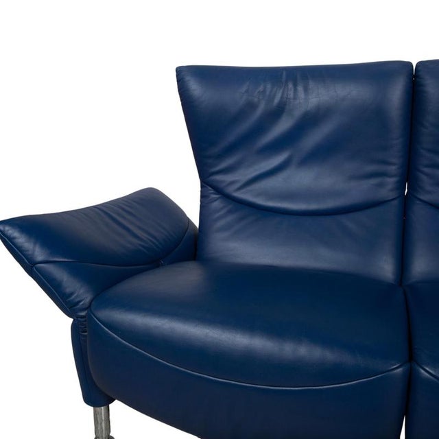 Blue DS 145 Sofa in Leather and Chrome from De Sede For Sale - Image 8 of 18