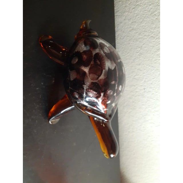 1980s Murano Italy Silver Aventurine Amber Art Glass Turtle Figurine For Sale - Image 4 of 10