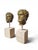 Gold Italian Artist, Pair of L Bronze Roman Emperor Heads on Marble Pedestals, 1950, Bronze For Sale - Image 8 of 11