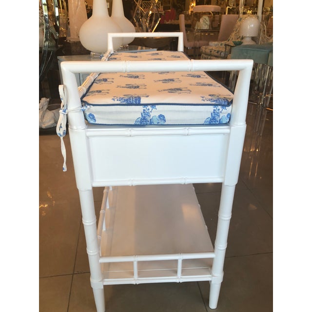 White Vintage Lilly Pulitzer Boys Faux Bamboo White Lacquered Baby Changing Table For Sale - Image 8 of 12