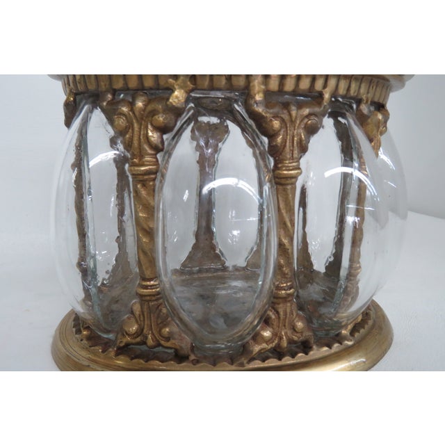 Early 20th Century Brass and Bubble Glass Lidded Dome Caged Apothecary Jar Humidor Trinket 4628b For Sale - Image 5 of 18
